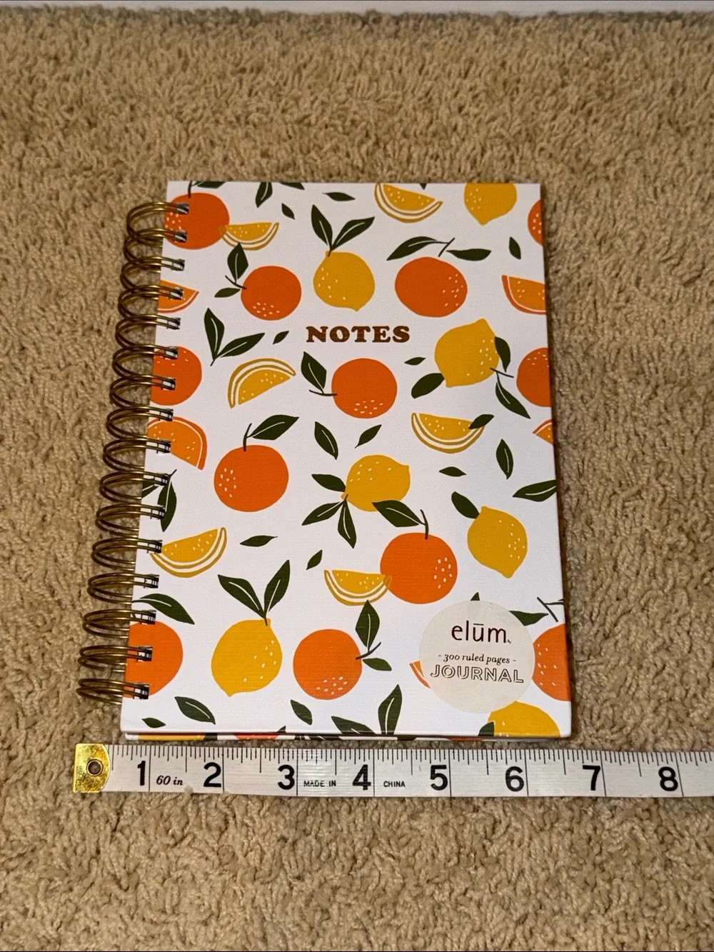 Elum Citrus Notes Spiral Journal — Orange & Yellow